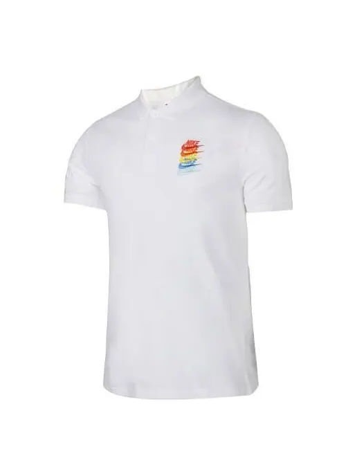 Футболка sportswear rainbow gradient polo shirt white Nike — изображение 1 из 4, белый