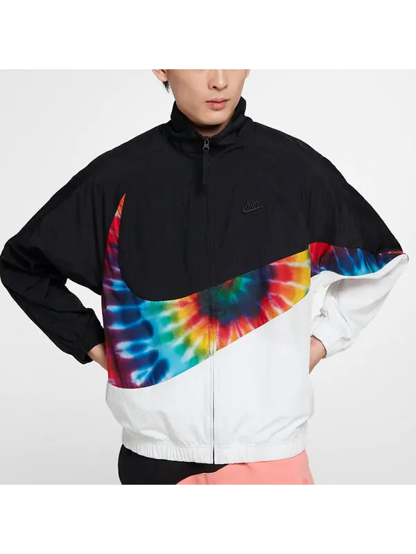 Куртка Nike Big Swoosh Rainbow Large Logo Jacket Black — изображение 3 из 4, черный