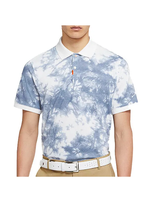 Футболка Nike Sports Golf Short Sleeve Polo Shirt White Blue Whiteblue — изображение 3 из 4, синий