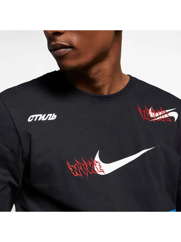 Толстовка Nike x Heron Preston L/S Tee 'Black' — изображение 2 из 4, черный/мульти