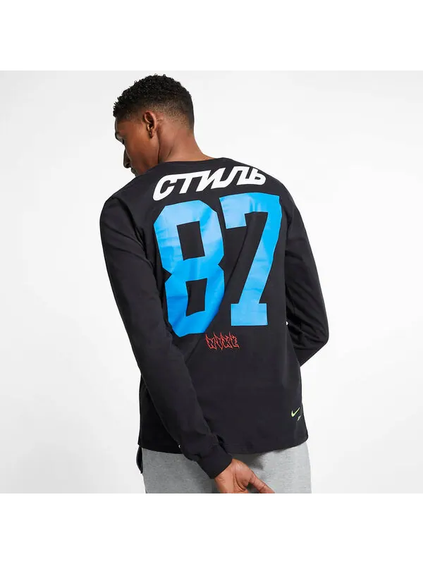 Толстовка Nike x Heron Preston L/S Tee 'Black' — изображение 4 из 4, черный/мульти