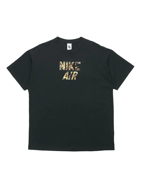 Футболка men's alphabet printing short sleeve black t-shirt 'black camo' Nike — изображение 1 из 3, черный