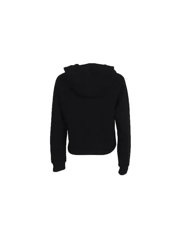 Толстовка (WMNS) Nike Sportswear Cropped Hoodie 'Black White' — изображение 2 из 4, черный/белый