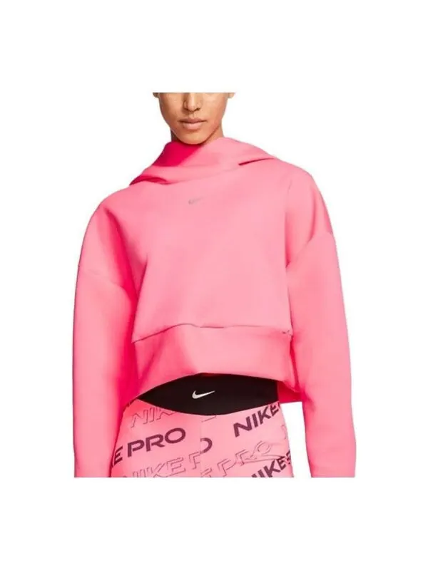 Толстовка (WMNS) Nike Pro Fleece Pullover Hoodie 'Pink' — изображение 1 из 2, розовый/мульти
