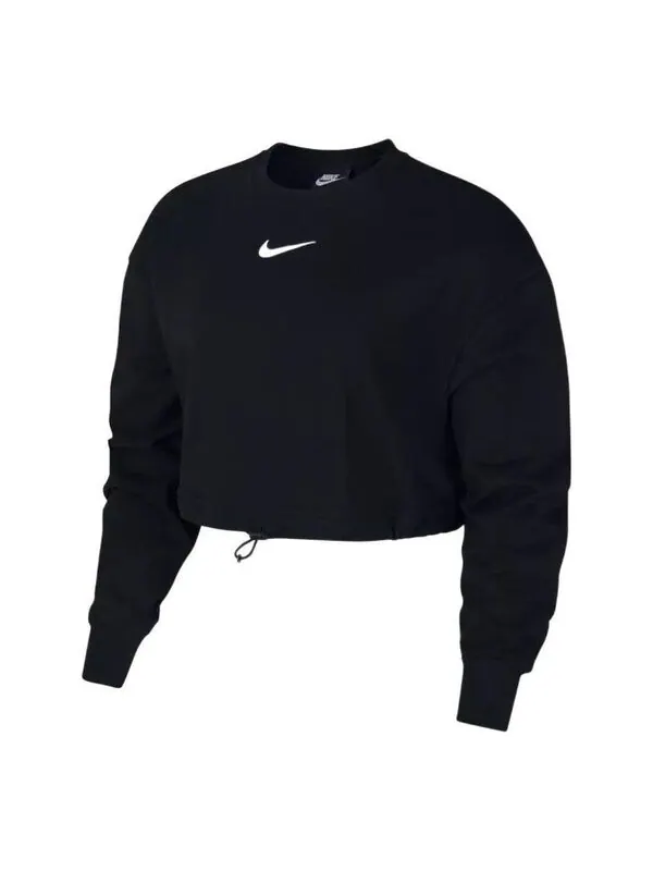 Свитера спортивная одежда swoosh французский терри круглый вырез топ Nike — изображение 1 из 3, черный/мульти