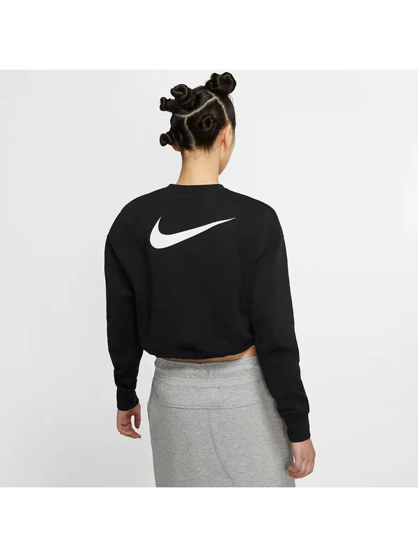 Свитера спортивная одежда swoosh французский терри круглый вырез топ Nike — изображение 3 из 3, черный/мульти