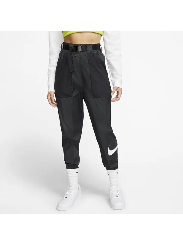 Брюки sportswear swoosh woven casual sports long pants black Nike — изображение 3 из 4, черный