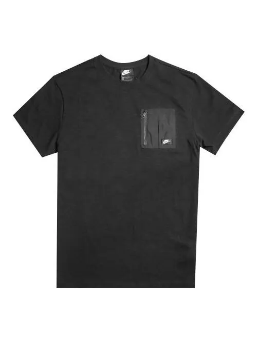Футболка Nike Sportswear Zipper Pocket Short Sleeve Black — изображение 1 из 4, черный
