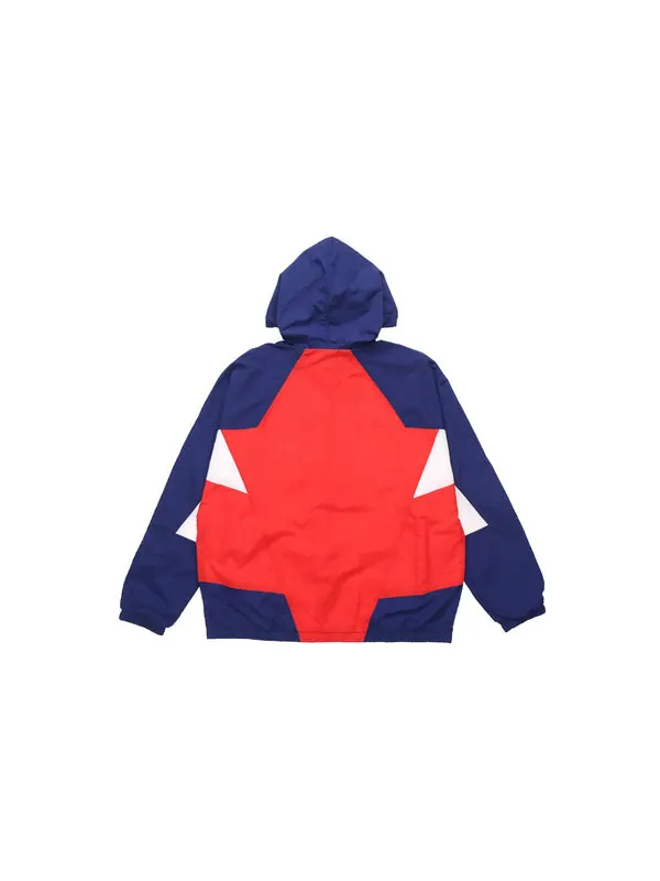 Куртка Nike Sportswear Heritage Windrunner Splicing hooded Woven Logo Jacket Red Blue Redblue — изображение 2 из 4, синий