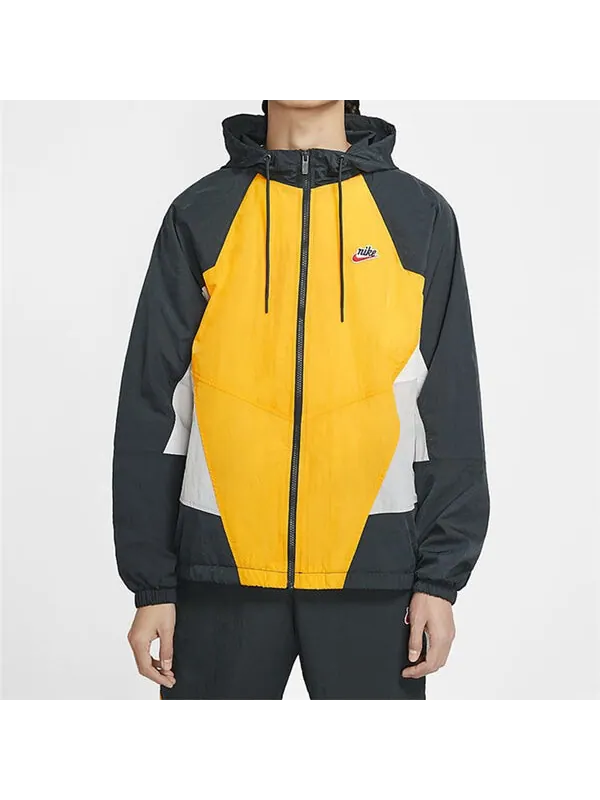 Куртка Nike Sportswear Heritage Windrunner hooded Woven Jacket Yellow — изображение 4 из 4, желтый