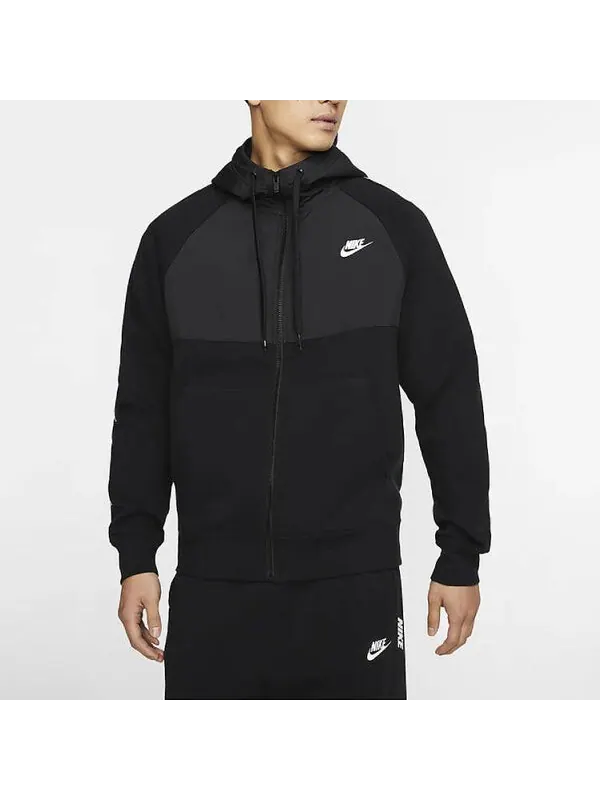 Толстовка Nike As Sportswear Ce Fz Bb Hybri 'Black' — изображение 3 из 4, черный
