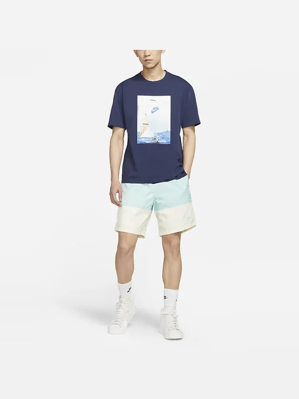 Шорты colorblock quick dry woven sports shorts blue Nike — изображение 3 из 4, синий