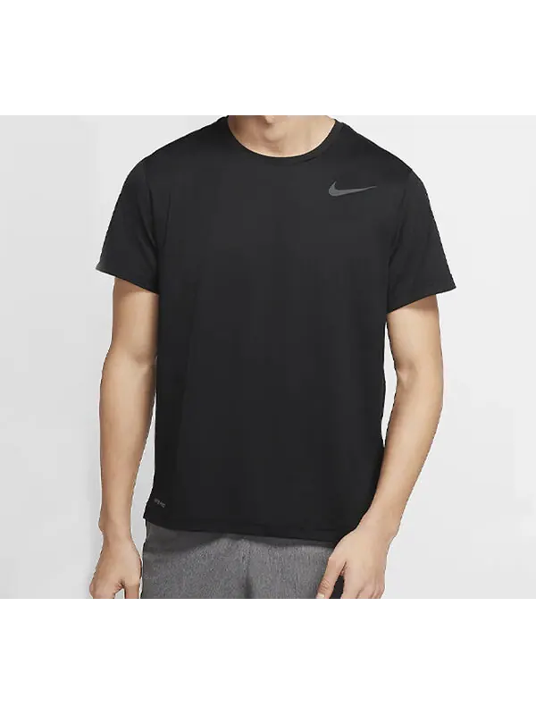 Футболка pro solid color casual printing round neck pullover short sleeve black Nike — изображение 3 из 4, черный