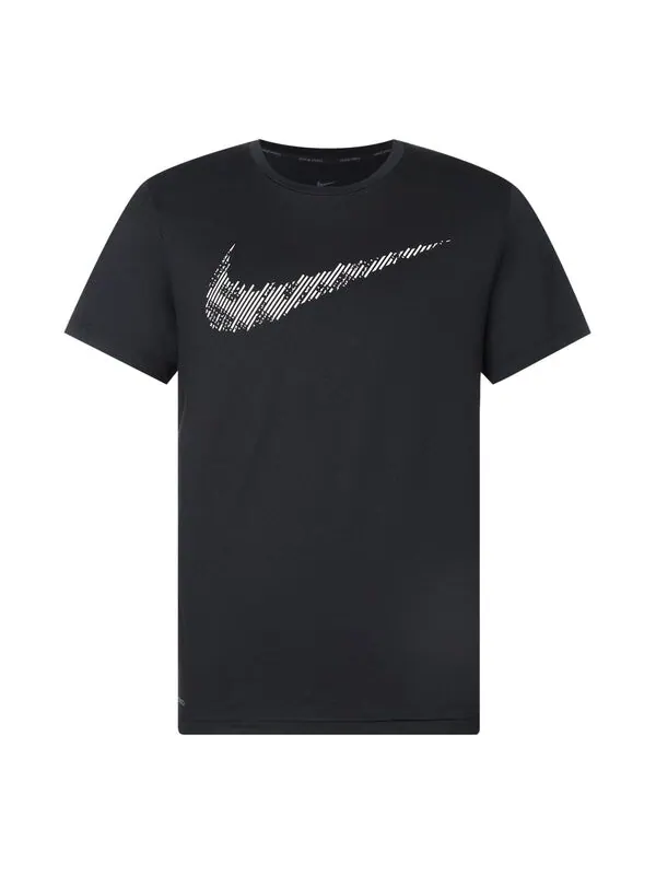 Футболка dri fit с принтом тренировочные Топ с коротким рукавом Nike — изображение 1 из 4, черный