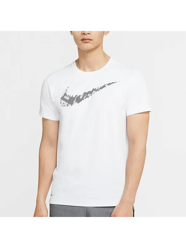 Футболка dri fit печать тренировочные короткий рукав Nike — изображение 3 из 4, белый