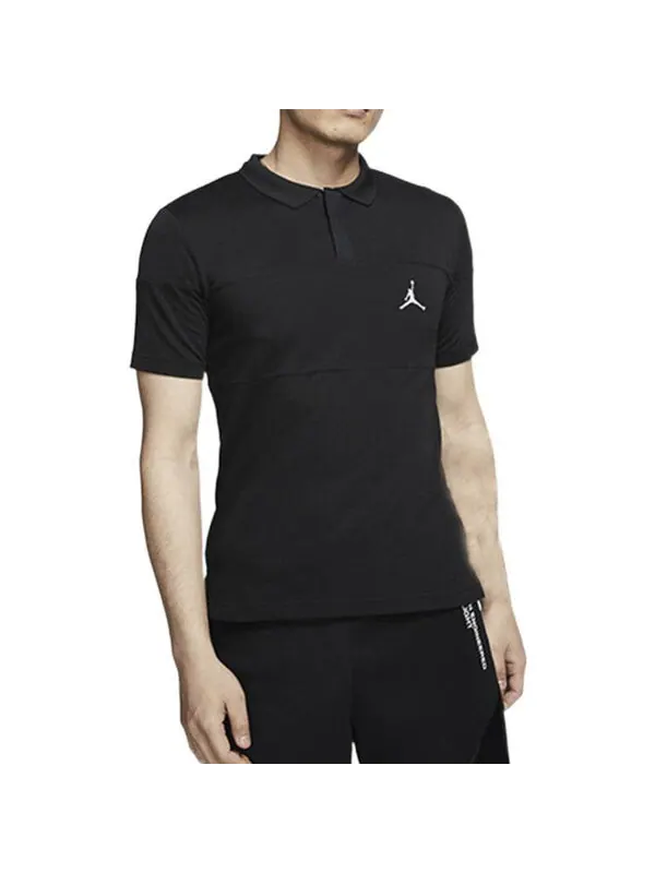 Футболка Air Jordan Jumpman Casual Sports Short Sleeve Polo Shirt Black — изображение 3 из 4, черный