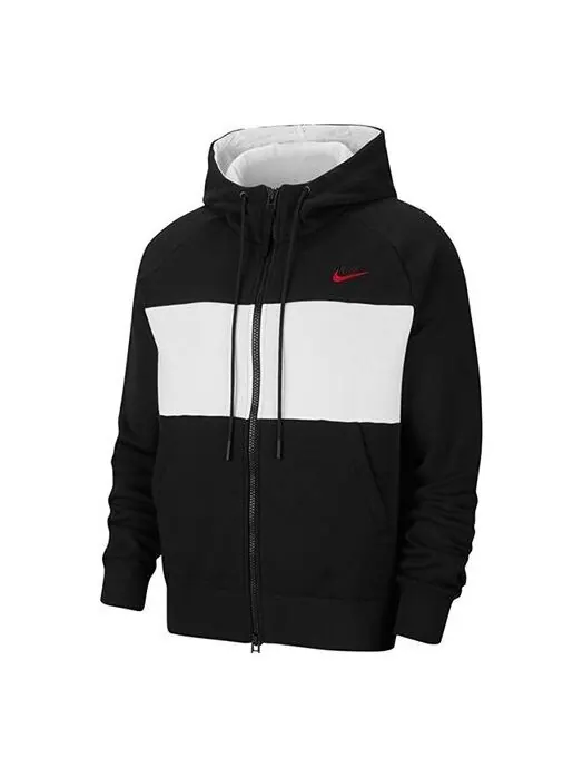 Толстовка men's air full-length zipper cardigan fleece black Nike — изображение 1 из 4, черный