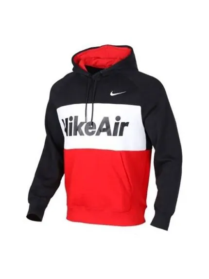 Толстовка plush pull-on for men black Nike — изображение 1 из 2, черный/красный/белый