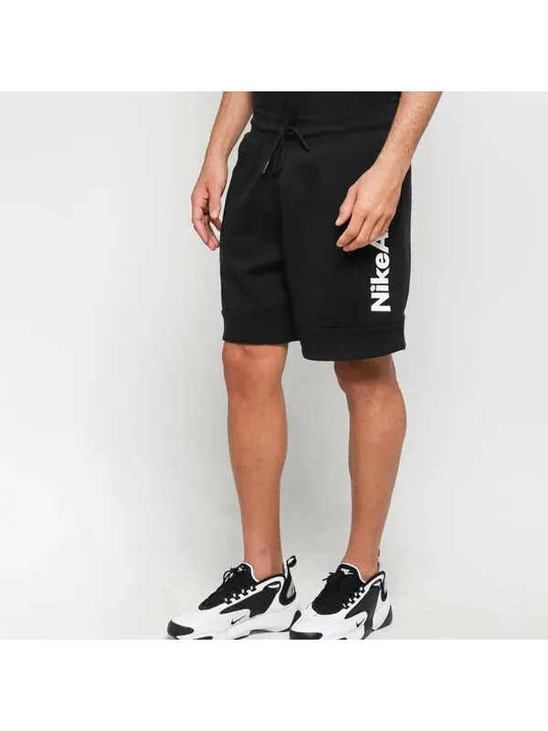 Шорты men's air fleece colorblock black shorts Nike — изображение 3 из 4, черный