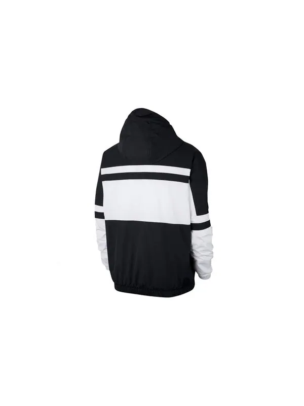 Куртка Nike Men's Jacket Hooded Sportswear Polyester 'Black White' — изображение 2 из 4, черный/белый