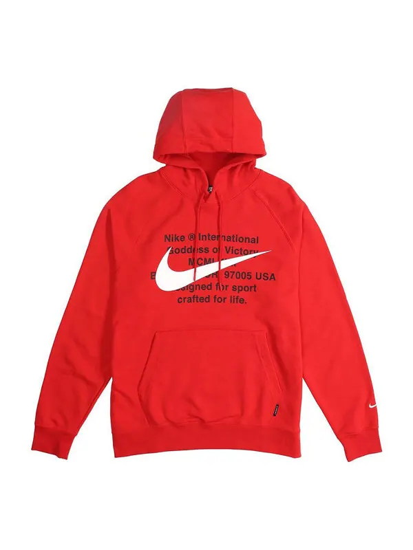 Толстовка Men's Nike Sportswear Swoosh Large Printing Pullover Red — изображение 1 из 4, красный