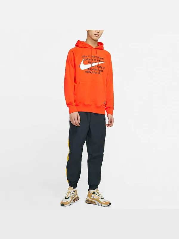 Толстовка Nike Sportswear Swoosh Large Printing Pullover Orange Red Orangered — изображение 3 из 4, оранжевый красный