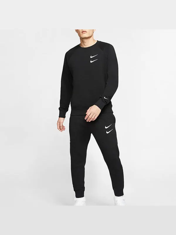 Толстовка Nike Tee Black Embroidered Round Neck Pullover — изображение 3 из 4, черный