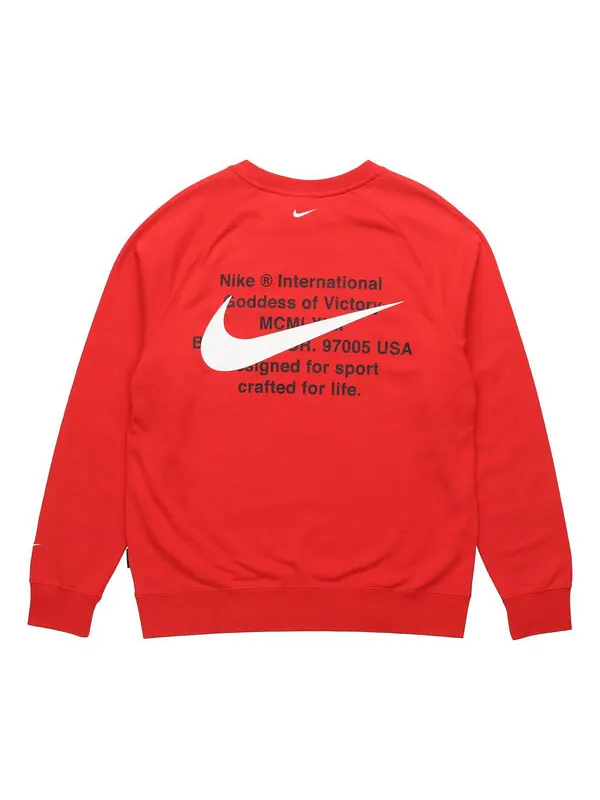 Толстовка Nike AS Men's Nike Sportswear SWOOSH CRW FT University Red — изображение 1 из 4, красный