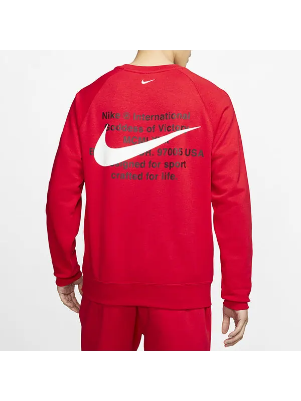 Толстовка Nike AS Men's Nike Sportswear SWOOSH CRW FT University Red — изображение 4 из 4, красный