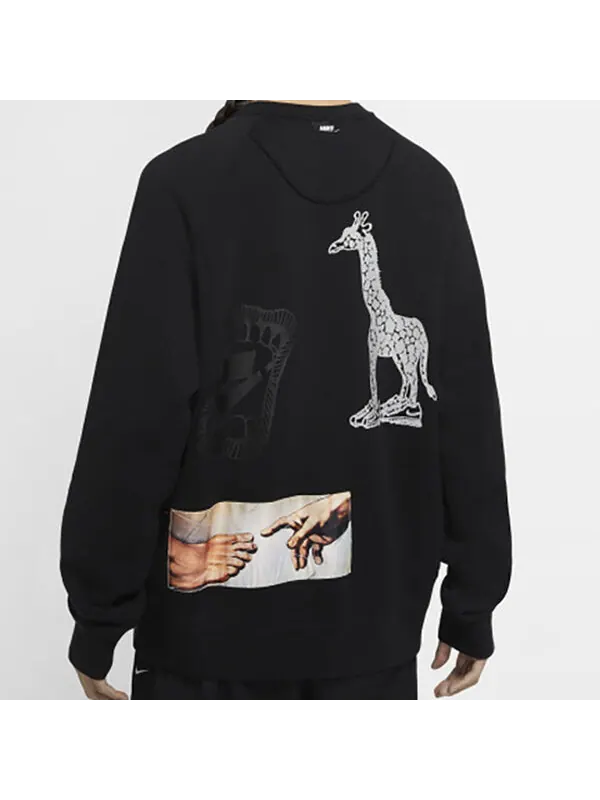 Толстовка Nike Sportswear NSW 3M Reflective Graffiti Printing Round Neck Pullover Black — изображение 4 из 4, черный