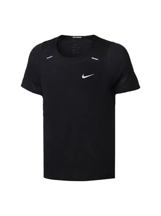 Футболка rise 365 men's running top men black Nike — изображение 1 из 4, черный