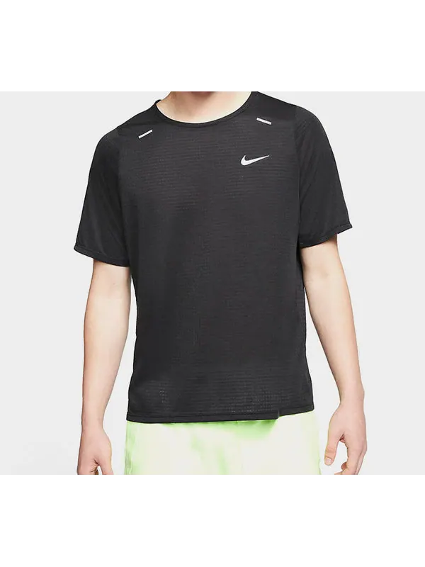 Футболка rise 365 men's running top men black Nike — изображение 4 из 4, черный