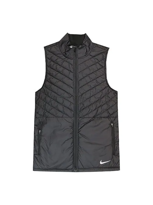 Жилет loose stand collar woven pattern zipper vest black Nike — изображение 1 из 2, черный