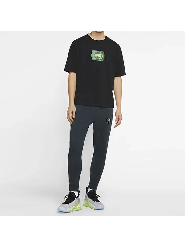 Футболка спортивная с принтом логотипа ДНК с коротким рукавом Air Jordan — изображение 3 из 4, черный