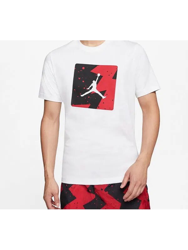 Футболка с принтом на груди у бассейна с коротким рукавом Air Jordan — изображение 4 из 4, белый