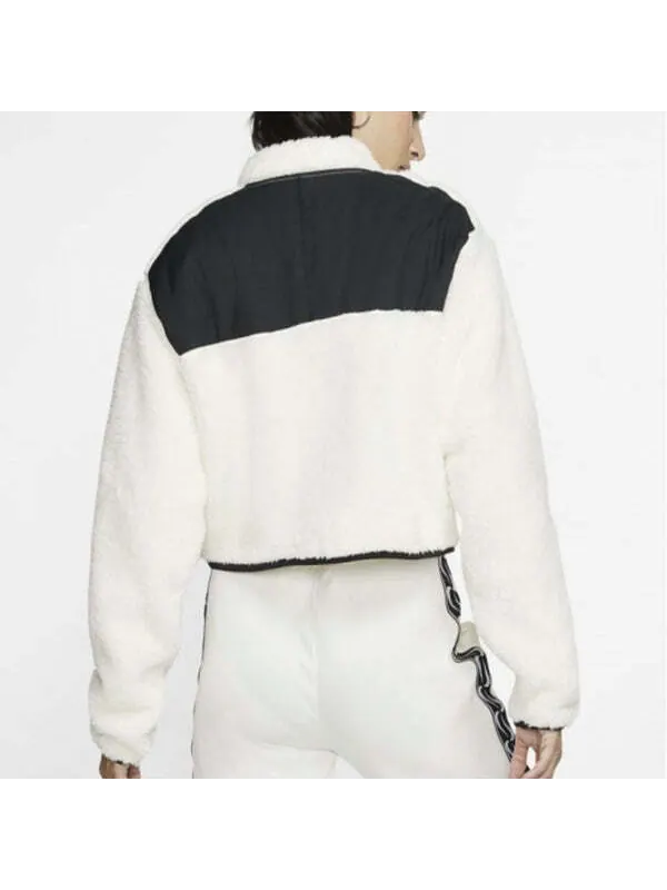 Куртка спортивная как спортивная одежда flc qz crop плюшевая куртка белая Nike — изображение 4 из 4, белый
