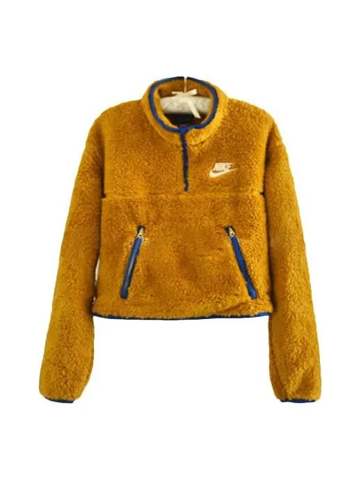 Куртка sportswear short hallf pull chain jacket brown/yellow Nike — изображение 1 из 1, желтый