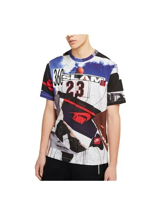 Футболка Air Jordan PHOTO Sports Training Round Neck 'White Black' — изображение 1 из 4, белый/черный
