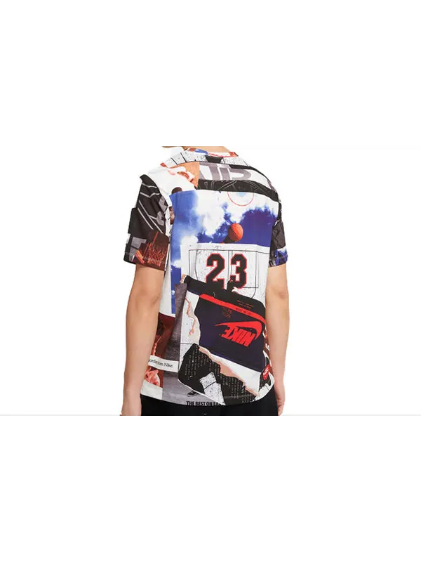 Футболка Air Jordan PHOTO Sports Training Round Neck 'White Black' — изображение 2 из 4, белый/черный