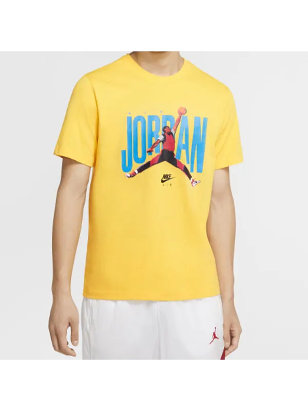Футболка men's design short sleeve yellow t-shirt Air Jordan — изображение 3 из 4, желтый