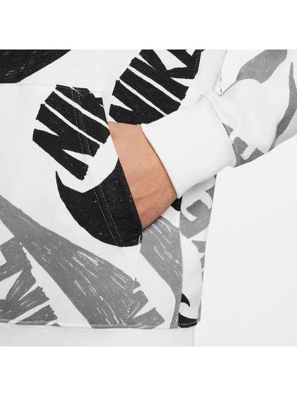 Толстовка спортивная одежда клубный свитер толстовка с капюшоном Nike — изображение 3 из 3, белый/черный