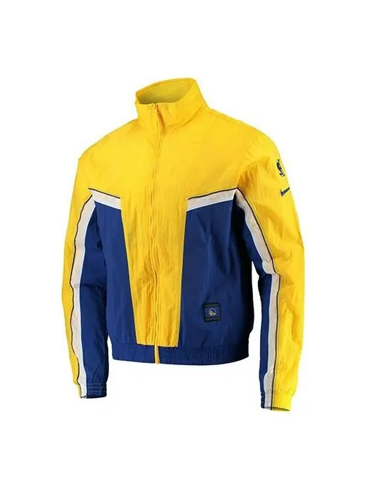 Куртка Nike NBA Golden State Warriors Athleisure Casual Sports Jacket Yellow Blue Colorblock — изображение 1 из 2, мульти