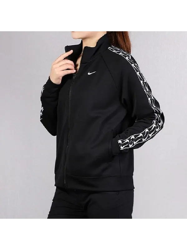 Куртка side logo stand collar zipper sports jacket black Nike — изображение 3 из 4, черный