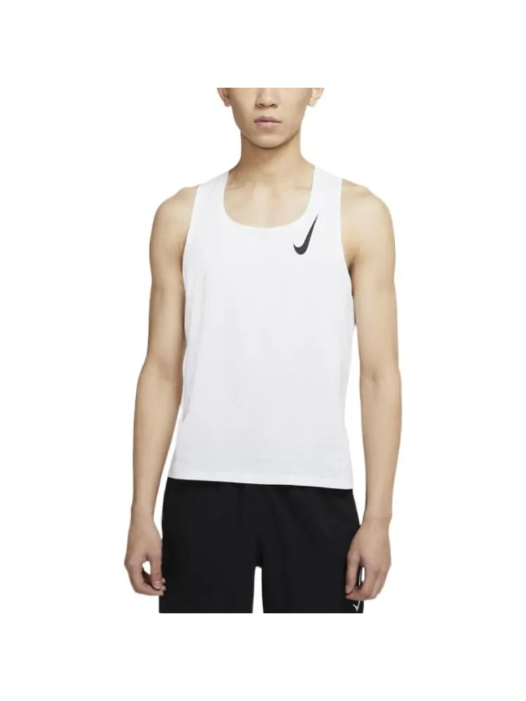 Топ Nike AS Men's NK DFADV AROSWFT SINGLET White — изображение 4 из 5, белый