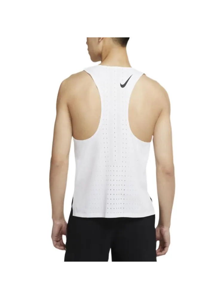 Топ Nike AS Men's NK DFADV AROSWFT SINGLET White — изображение 5 из 5, белый