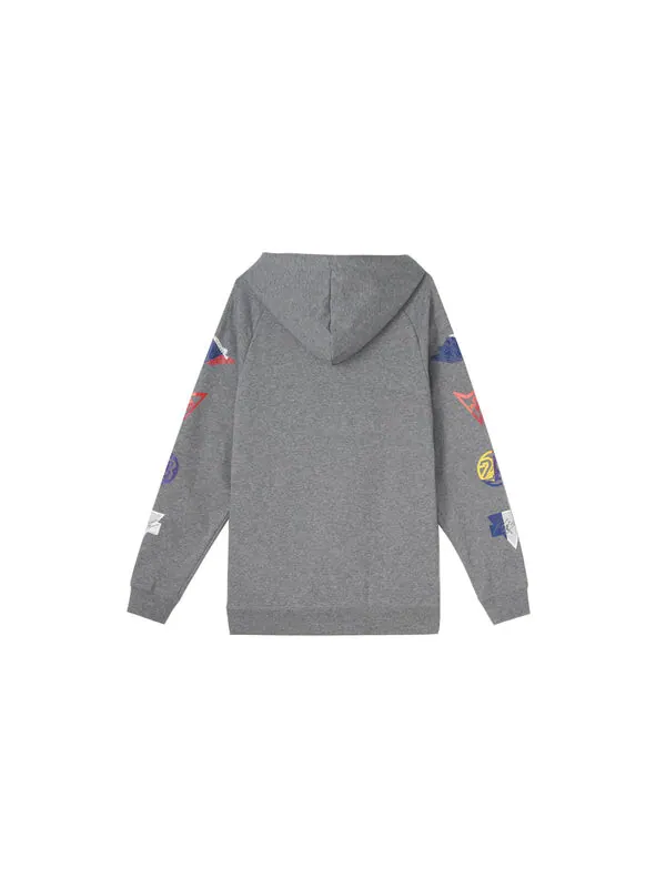 Куртка Men's Air Jordan Colorful Logo Zipper Gray Hooded Jacket — изображение 2 из 4, серый