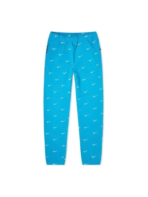 Брюки Men's Nike NRG Swoosh Logo Full Print Straight Sports Pants/Trousers/Joggers Blue — изображение 1 из 4, синий