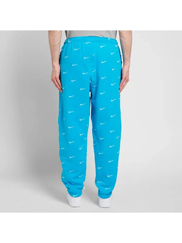 Брюки Men's Nike NRG Swoosh Logo Full Print Straight Sports Pants/Trousers/Joggers Blue — изображение 4 из 4, синий
