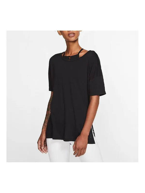 Футболка (WMNS) Nike AS W NK Dry LAYER SS Top Black — изображение 1 из 2, черный