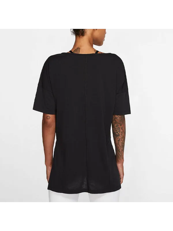 Футболка (WMNS) Nike AS W NK Dry LAYER SS Top Black — изображение 2 из 2, черный